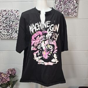 Edgy Black T-Shirt with Pink Graphic
